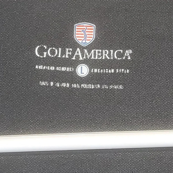 Golf America Black and White Short Sleeve V Neck  Golf Shirt Size Large - Picture 3 of 7